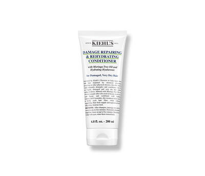 A tube of Kiehl's Damage Repairing & Rehydrating Conditioner for damaged, very dry hair, 6.8 fl oz.