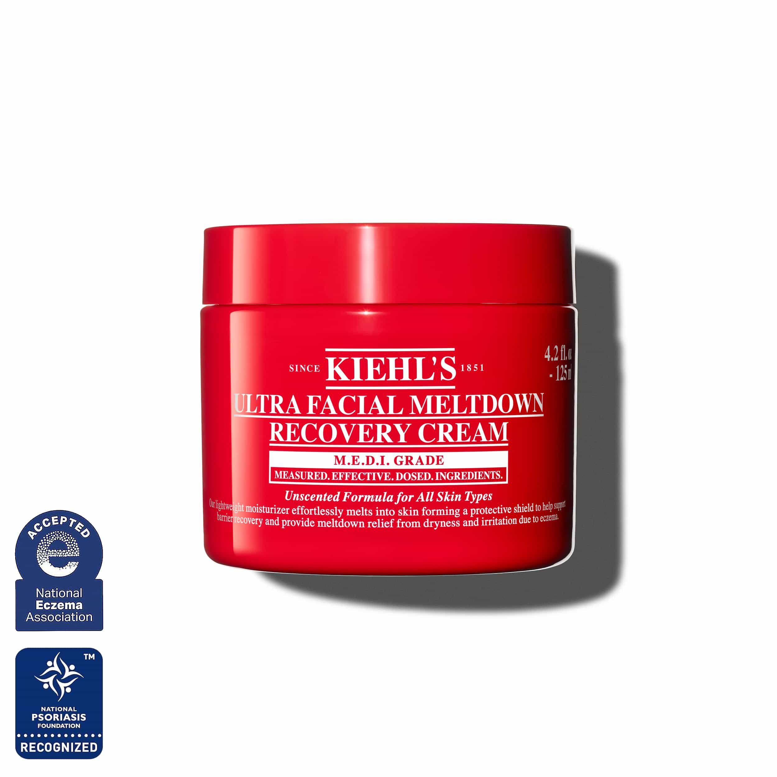Rode pot van Kiehl’s Ultra Facial Meltdown Recovery Cream Whip, formaat 125 ml.