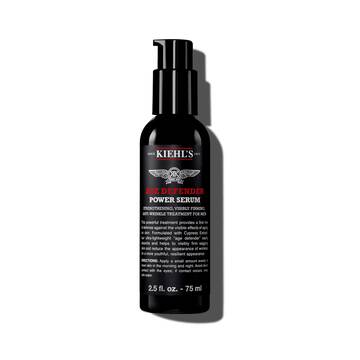 Een flacon van 75 ml Kiehl's Age Defender Power Serum tegen een witte achtergrond.