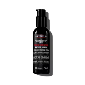 Een flacon van 75 ml Kiehl's Age Defender Power Serum tegen een witte achtergrond.