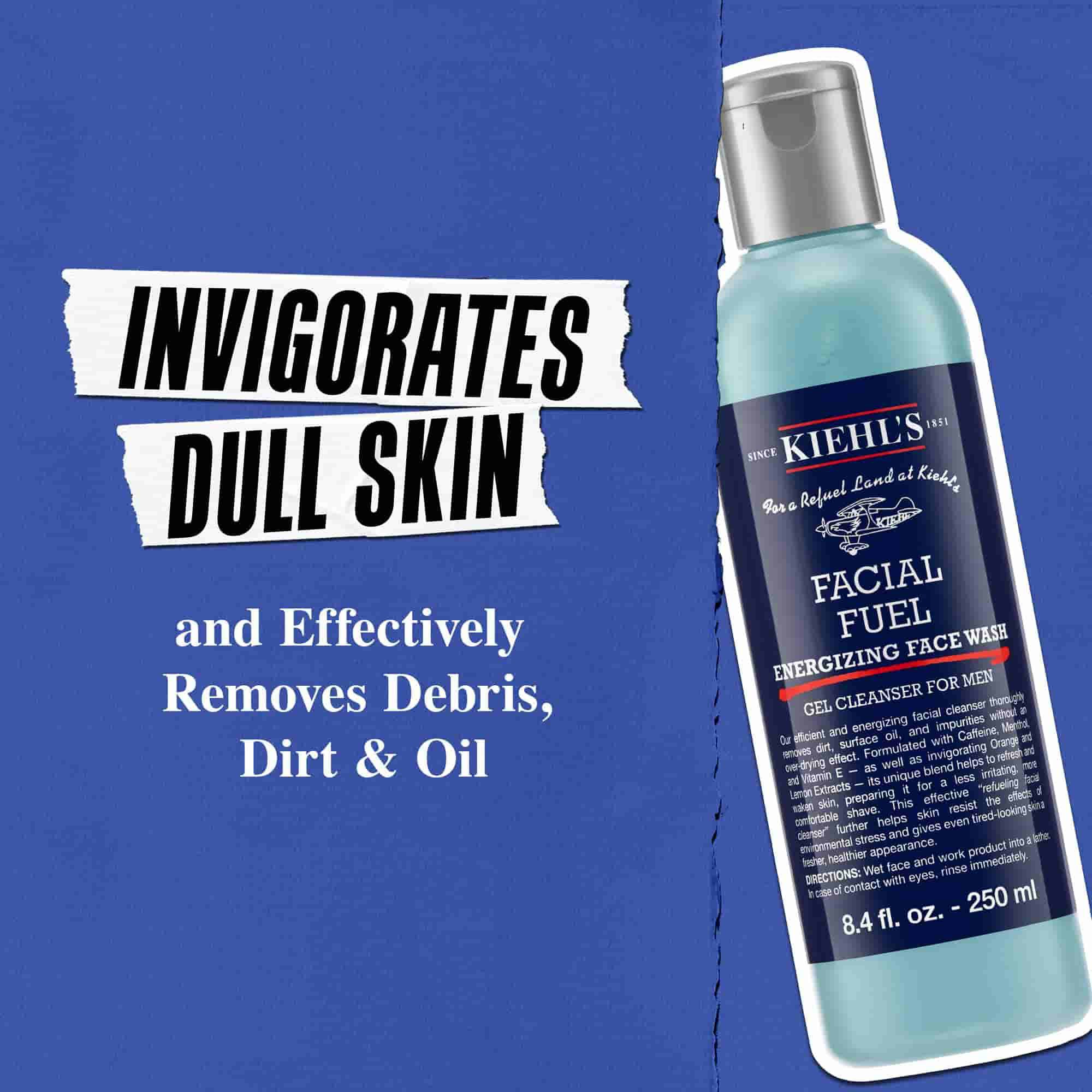 Facial Fuel Energizing Face Wash verkwikt de doffe huid en verwijdert effectief onzuiverheden, vuil & olie