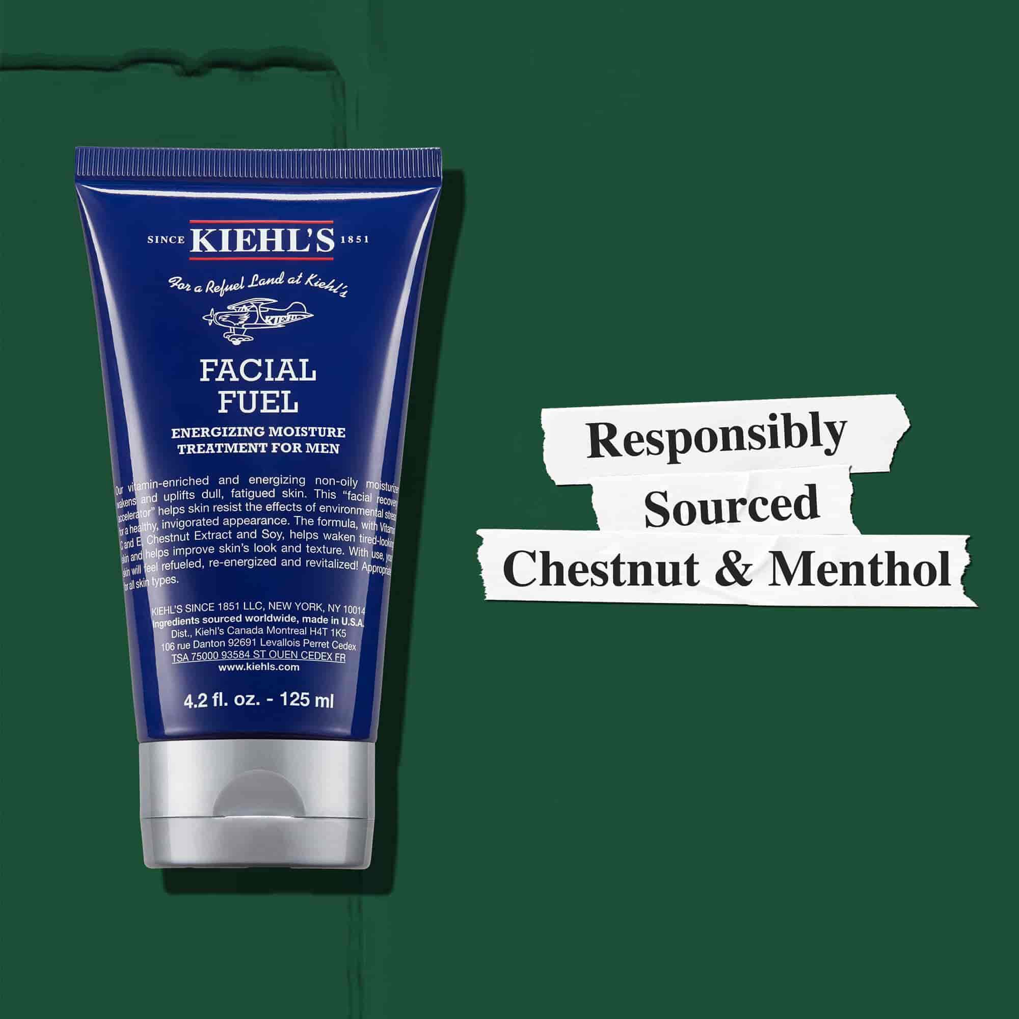 Facial Fuel Energizing Moisture Treatment voor mannen bevat verantwoord gewonnen kastanje & menthol