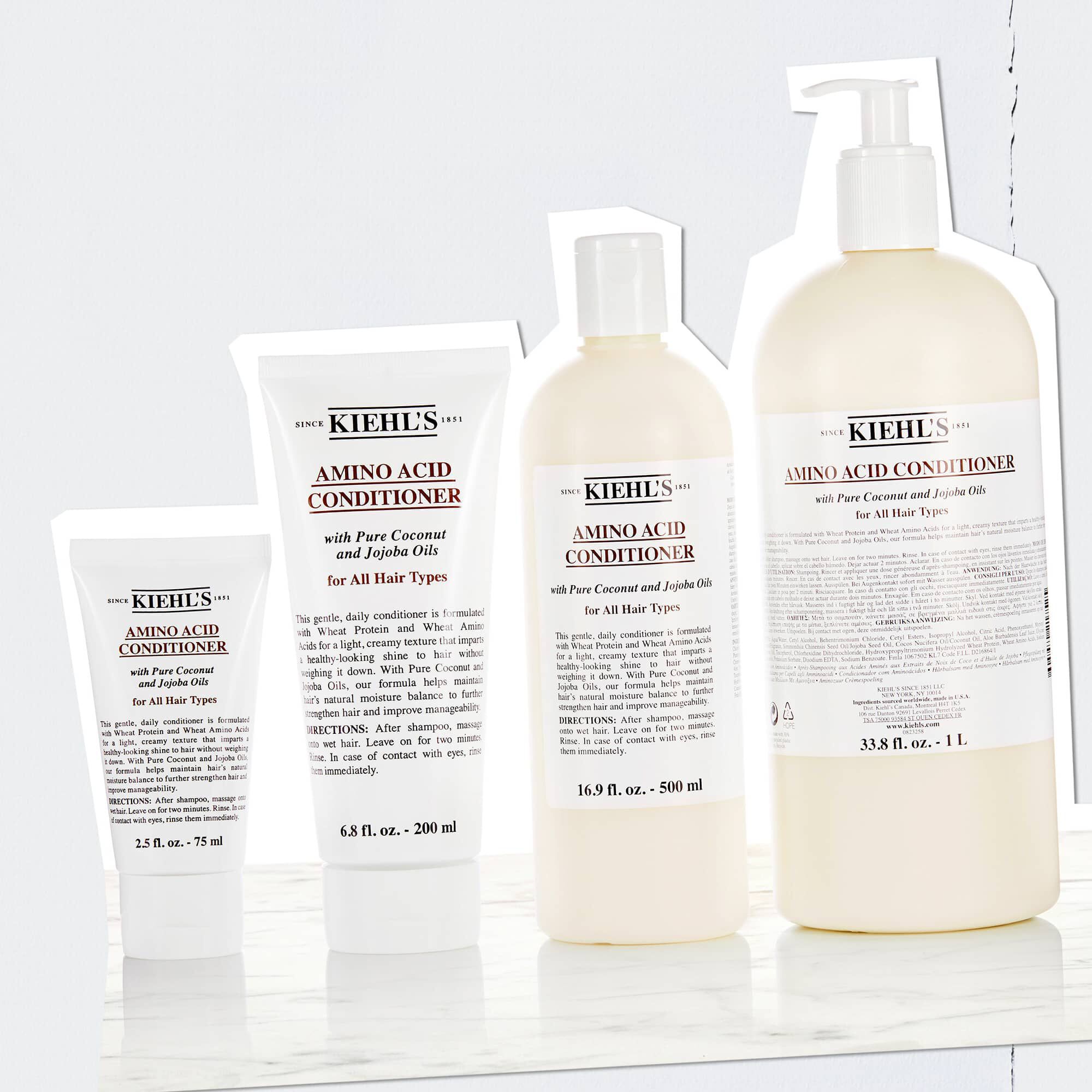 Kiehl's Aminozuurconditioner flesjes in maten van 2,5 fl. oz. – 75 ml tot 33,8 fl. oz. – 1 L