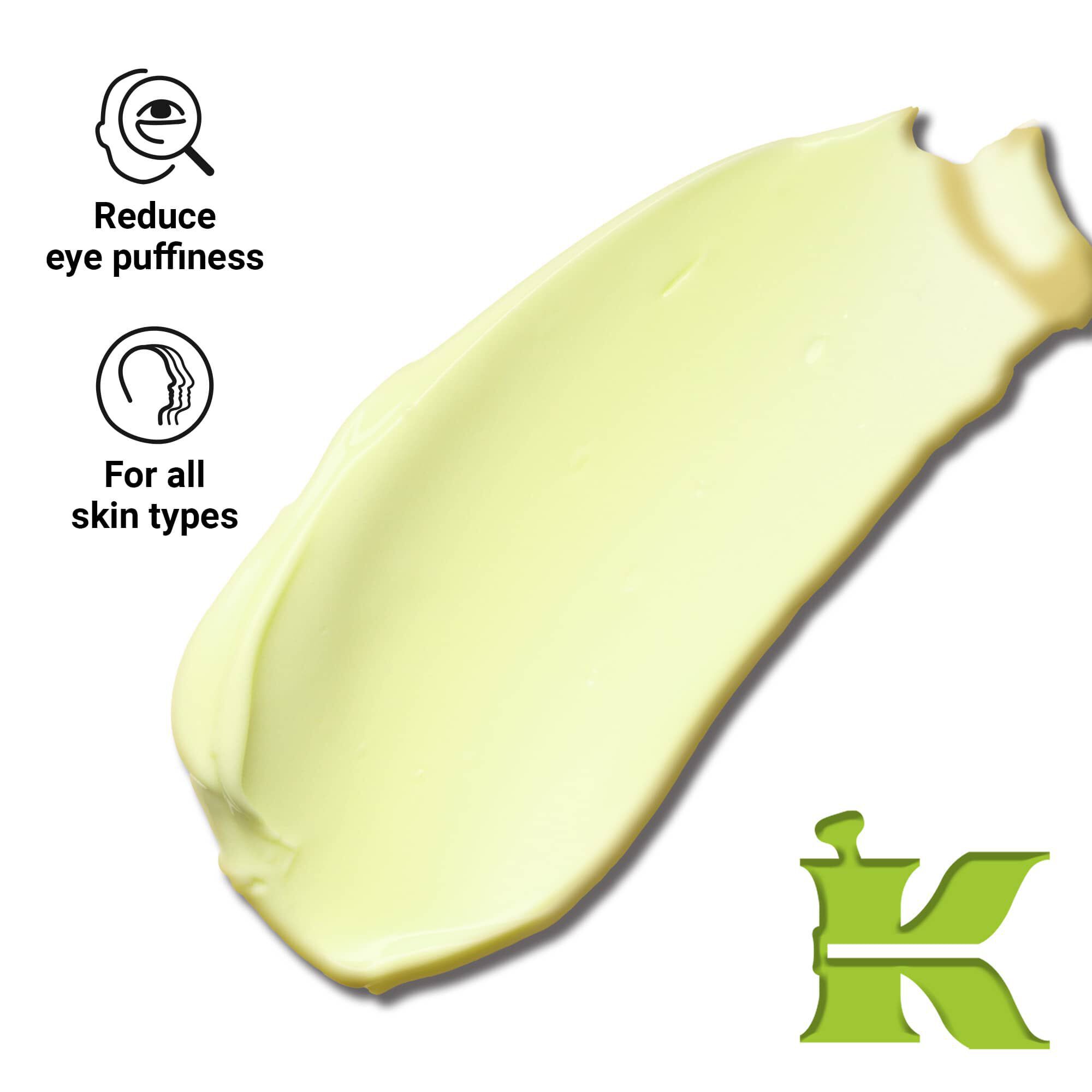 Foto van de producttextuur met iconen - vermindert wallen en is geschikt voor alle huidtypes