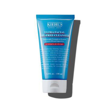 Een tube van 150 ml Kiehl's Ultra Facial Oil-Free Cleanser tegen een witte achtergrond.